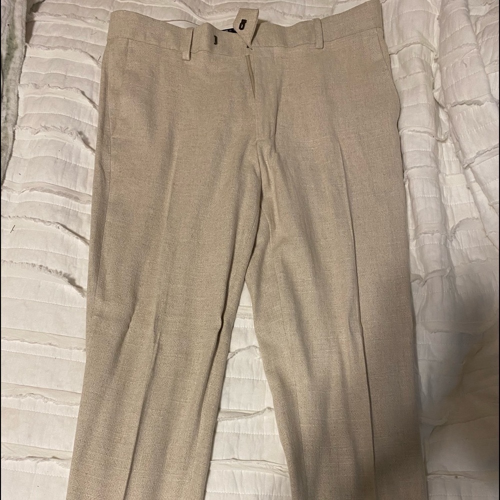 ASOS mens cream linen pants 33x34